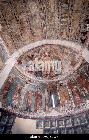 Gotische Gemälde, Apse, Kirche San Martín de Tours, Gazeo, Álava, Spanien, Europa Stockfoto