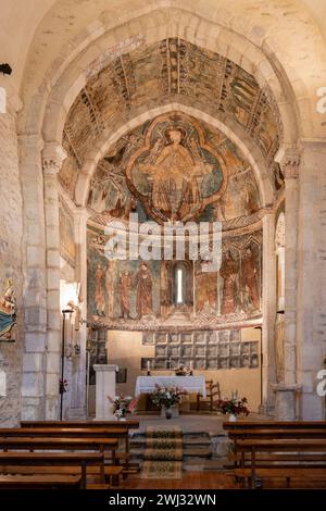 Gotische Gemälde, Apse, Kirche San Martín de Tours, Gazeo, Álava, Spanien, Europa Stockfoto