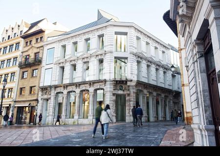 Oviedo, Asturien, Spanien. Museum der Schönen Künste von Asturien. Schloss Velarde, Haus Oviedo-Portal, Erweiterung des Hauses Solís-Carbajal Stockfoto