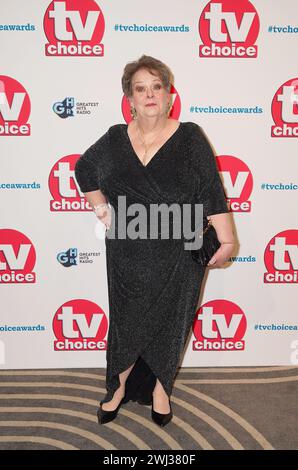 Anne Hegerty nahm an den TV Choice Awards im London Hilton on Park Lane Teil. Bilddatum: Montag, 12. Februar 2024. Stockfoto