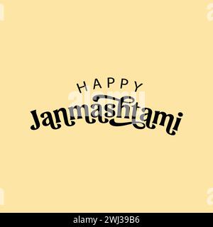 Janmashtami-Vektor-Typografie für indisches religiöses Festival. Stock Vektor