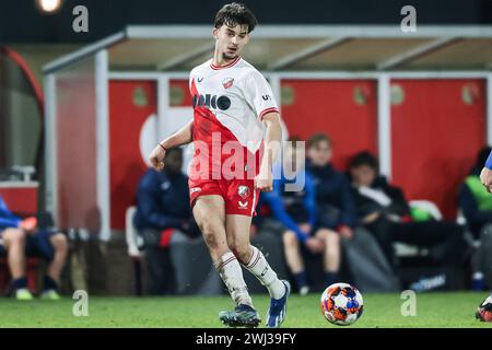 Utrecht, Niederlande. Februar 2024. UTRECHT, 12.02.2024, Zoudenbalch, Keuken Kampioen Divisie, niederländischer Fußball, Staffel 2023/2024, während des Spiels Jong Utrecht - Jong AZ, Jong FC Utrecht Spieler Wessel Kooy Credit: Pro Shots/Alamy Live News Stockfoto