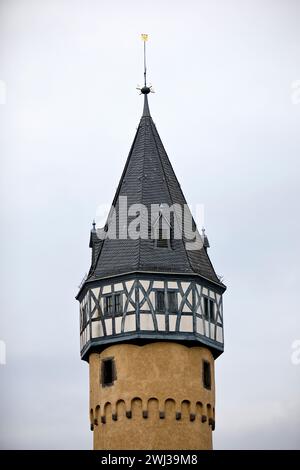 Bockenheimer Warte, Wartturm aus dem 15. Jahrhundert, Frankfurt am Main, Hessen, Deutschland, Europa Stockfoto