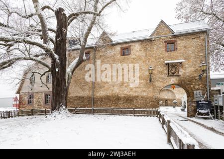 Bilder aus Harzgerode im Winter Stockfoto