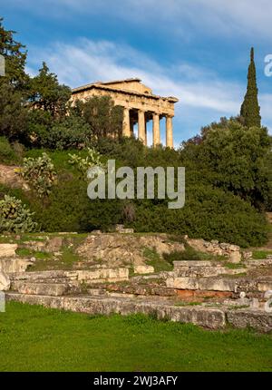 Tempel von Hephaestus, Antike Agora von Athen, Griechenland Stockfoto