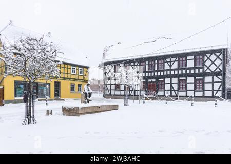 Wintereindrücke aus Harzgerode im Harz Stockfoto