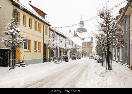 Wintereindrücke aus Harzgerode im Harz Stockfoto