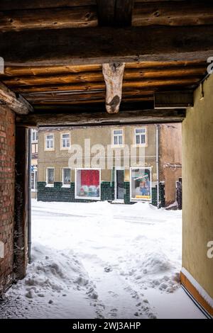 Wintereindrücke aus Harzgerode im Harz Stockfoto