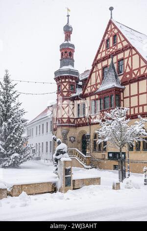 Wintereindrücke aus Harzgerode im Harz Stockfoto