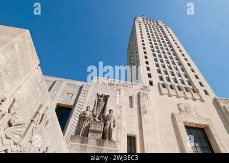 Das Louisiana State Capitol, fertiggestellt 1932 – mit 34 Stockwerken ist es das höchste State Capitol in den Vereinigten Staaten „Huey Long's Monument“. Stockfoto