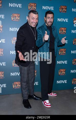 Mailand, Italien. Februar 2024. Foto Alessandro Cimma/LaPresse 12-02-2024 Milano, Italia.PHOTOCALL /"ONLY FUN - COMICO SHOW" - LOM Dopolavoro, convocazione photocall. Foto Alessandro Cimma/LaPresse 12-02-2024 Mailand, Italien. PHOTOCALL /„ONLY FUN - COMICO SHOW“ - LOM Dopolavoro, Photocall Call. Vergessenheit: LaPresse/Alamy Live News Stockfoto