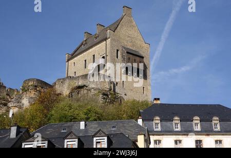 Schloss Larochette in Fels Stockfoto