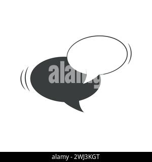 Leere schwarze Sprechblasen-Symbole. Leere Vorlage für das Nachrichtenfeld der Modellstruktur. Chat-Symbol. Vektorlogo isoliert auf weißem Hintergrund. Stock Vektor