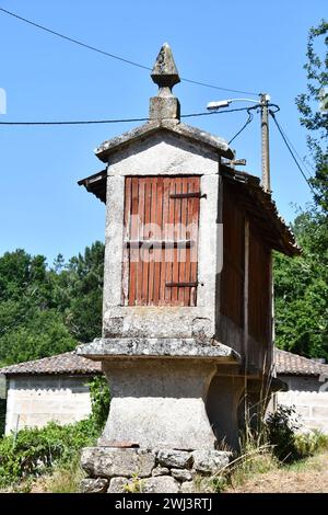 Horreo typisches kleines Haus in spanischem galicien, spanien Stockfoto