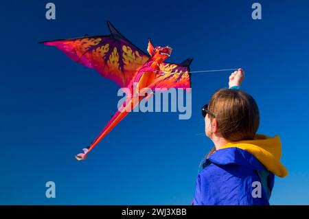 Kiteflying, Dee River State Park, Lincoln City, Oregon Stockfoto