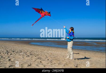 Kiteflying, Dee River State Park, Lincoln City, Oregon Stockfoto