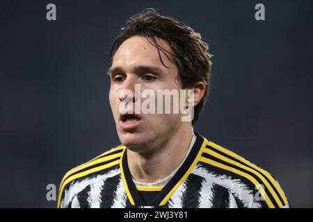 Turin, Italien. Februar 2024. Federico Chiesa von Juventus während des Spiels der Serie A im Allianz-Stadion in Turin. Der Bildnachweis sollte lauten: Jonathan Moscrop/Sportimage Credit: Sportimage Ltd/Alamy Live News Stockfoto