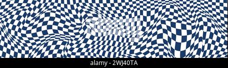 Nahtloses Karomuster mit schwarzen und weißen Quadraten für eine Schachbrettstruktur. Abstrakter geometrischer Hintergrund. Illustration des flachen Vektors Stock Vektor