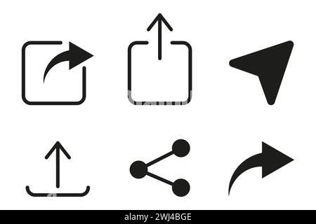 Set des Share-Symbols. Vektorabbildung. EPS 10. Stock Vektor