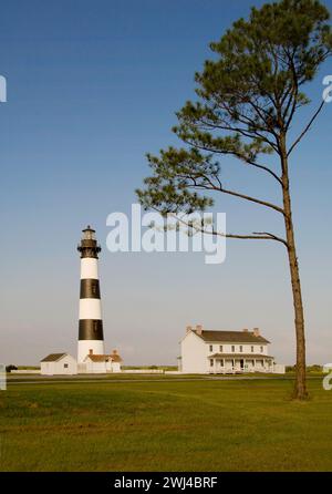 Bodie Island Lighthouse wurde 1872 erbaut und ist 165 Meter hoch - auch altes Keepers House - Cape Hatteras National Seashore on the Outer Banks - Nags Head Stockfoto