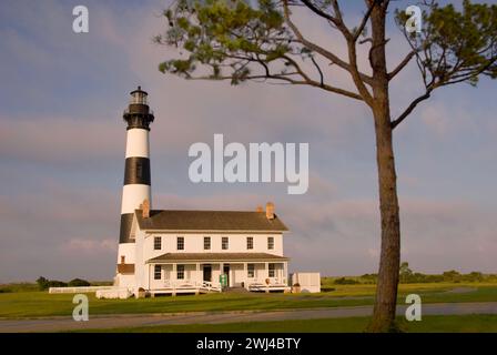 Bodie Island Lighthouse wurde 1872 erbaut und ist 165 Meter hoch - auch altes Keepers House - Cape Hatteras National Seashore on the Outer Banks - Nags Head Stockfoto