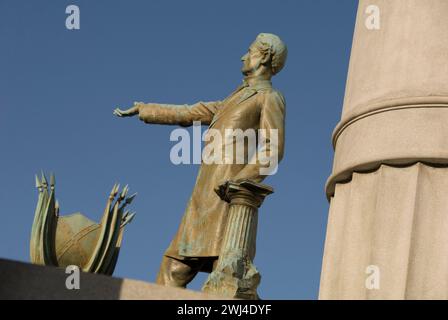 Präsident der Konföderation, Jefferson Davis - Monument enthüllt am 3. Juni. 1907 auf der Monument Avenue, die einzige Straße in den USA, die ein Na ist Stockfoto