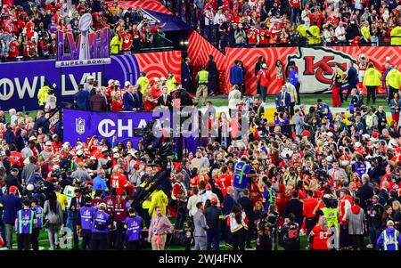 Las Vegas, Nevada, USA, 11. Februar 2024 – die Kansas City Chiefs gewinnen den Super Bowl LVIII im Allegiant Stadium in Las Vegas, Nevada, USA. Stockfoto