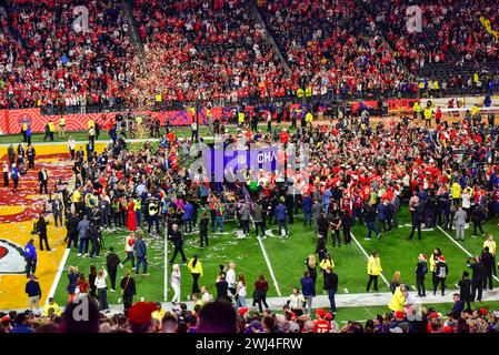 Las Vegas, Nevada, USA, 11. Februar 2024 – die Kansas City Chiefs gewinnen den Super Bowl LVIII im Allegiant Stadium in Las Vegas, Nevada, USA. Stockfoto