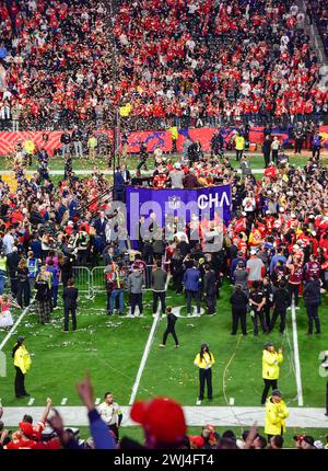 Las Vegas, Nevada, USA, 11. Februar 2024 – die Kansas City Chiefs gewinnen den Super Bowl LVIII im Allegiant Stadium in Las Vegas, Nevada, USA. Stockfoto