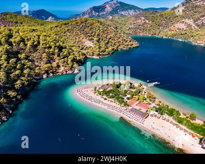 Luftaufnahme von Oludeniz im Bezirk Fethiye Stockfoto