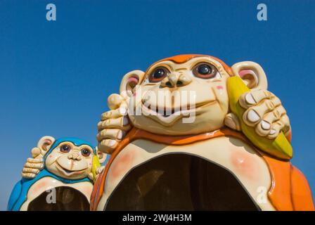 Fahrgeschäfte im Vergnügungspark am Boardwalk - Virginia Beach, Virginia Stockfoto