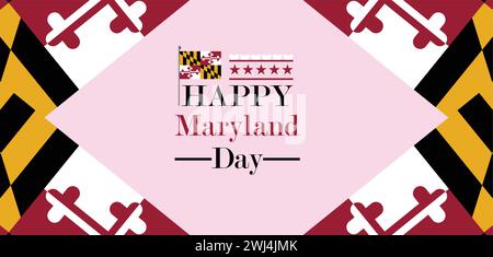 Happy Maryland Day Hintergrundbilder und Hintergründe, die Sie herunterladen und auf Ihrem Smartphone, Tablet oder Computer verwenden können. Stock Vektor