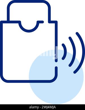 Plastikzugangskarte im Portemonnaie. Hotelzimmerschloss mit RFID-Technologie. Pixelperfekter, bearbeitbarer Kontur Stock Vektor