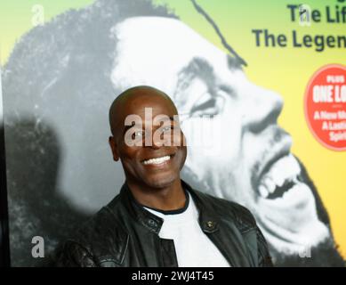 New York, Usa. Februar 2024. Hisham Tawfiq kommt auf dem roten Teppich für eine Dotdash Meredith Special Screening von Bob Marley: One Love im Dotdash Meredith Screening Room am Montag, den 12. Februar 2024, in New York. Foto: John Angelillo/UPI Credit: UPI/Alamy Live News Stockfoto