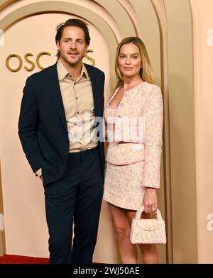 Los Angeles, Beverly Hills. Februar 2024. (L-R) Tom Ackerley und Margot Robbie nehmen am Montag, den 12. Februar 2024, am 96. Jährlichen Oscars-Nominierten-Mittagessen im Beverly Hilton in Beverly Hills, Kalifornien, Teil. Foto: Jim Ruymen/UPI Credit: UPI/Alamy Live News Stockfoto