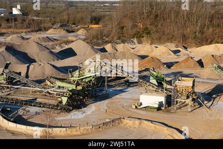 Luftbild Geröll aus der Luft in einer Schottergrube Stockfoto