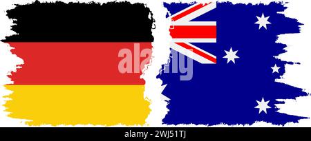 Australien und Deutschland Grunge Flags Verbindung, Vektor Stock Vektor