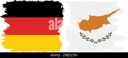 Zypern und Deutschland Grunge Flaggen Verbindung, Vektor Stock Vektor