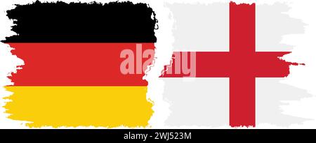 England und Deutschland Grunge Flaggen Verbindung, Vektor Stock Vektor