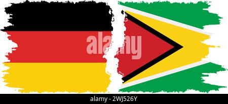 Guyana und Deutschland Grunge Flags Verbindung, Vektor Stock Vektor
