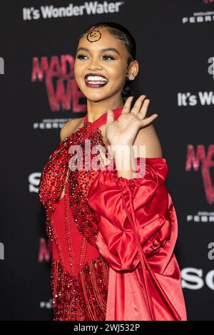 Los Angeles, USA. Februar 2024. Celeste O’Connor besucht am 12. Februar 2024 die WEBSITE Arrivals of MADAME im Regency Bruin Theatre - Westwood Village in Los Angeles, CA. (Foto: Corine Solberg/SipaUSA) Credit: SIPA USA/Alamy Live News Stockfoto