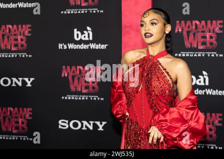 Los Angeles, USA. Februar 2024. Celeste O’Connor besucht am 12. Februar 2024 die WEBSITE Arrivals of MADAME im Regency Bruin Theatre - Westwood Village in Los Angeles, CA. (Foto: Corine Solberg/SipaUSA) Credit: SIPA USA/Alamy Live News Stockfoto