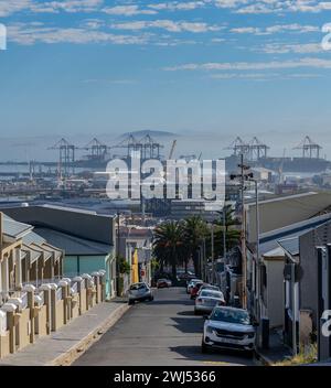 Hafen von Kapstadt, Industriehafen und Containeranlegestelle in Kapstadt Südafrika Stockfoto