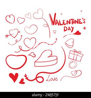 Valente's Day Vektor Illustration Icon Liebe Valentinstag Tag 14 Februar Icon Stock Vektor