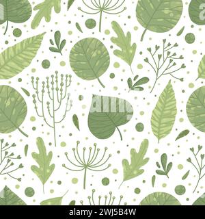 Luxuriöses Blumenmuster mit handgezeichneten Blättern. Eleganter, erstaunlicher Hintergrund in minimalistischem, linearen Stil. Trendiges Line Art Design Element. Vektor Stock Vektor