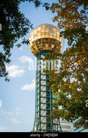 Die Sunsphere im World's Fair Park im Zentrum von Knoxville, Tennessee, USA Stockfoto