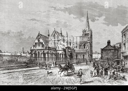 Saint Patrick's Cathedral wurde 1191 als römisch-katholische Kathedrale gegründet und ist heute die nationale Kathedrale der Church of Ireland, Dublin, Republik Irland. Europa. Drei Monate in Irland von Miss Marie Anne de Bovet (1855–1935) Limerick und die Clare Coast 1889, Le Tour du Monde 1890 Stockfoto