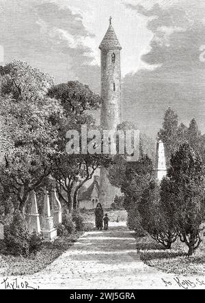 Glasnevin Cemetery wurde 1832 in Dublin, Irland, eröffnet. Europa. Drei Monate in Irland von Miss Marie Anne de Bovet (1855–1935) Limerick und die Clare Coast 1889, Le Tour du Monde 1890 Stockfoto