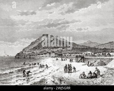 Bray Promenade & Bray Head, Country Wicklow, Republik Irland. Europa. Drei Monate in Irland von Miss Marie Anne de Bovet (1855–1935) Limerick und die Clare Coast 1889, Le Tour du Monde 1890 Stockfoto