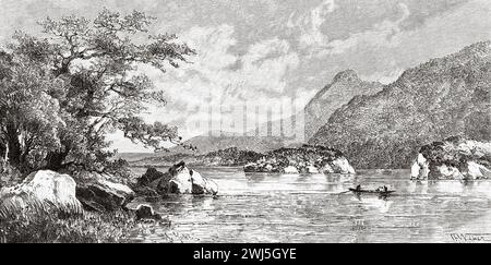 Lough Leane. Killarney National Park, County Kerry. Republik Irland. Europa. Drei Monate in Irland von Miss Marie Anne de Bovet (1855–1935) Limerick und die Clare Coast 1889, Le Tour du Monde 1890 Stockfoto